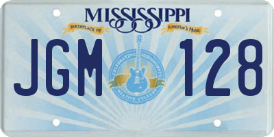 MS license plate JGM128