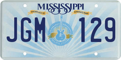 MS license plate JGM129