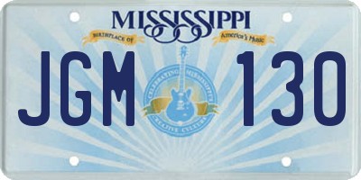 MS license plate JGM130