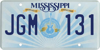 MS license plate JGM131