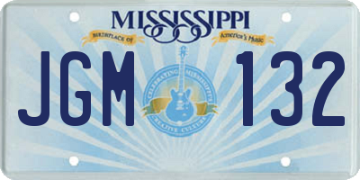 MS license plate JGM132