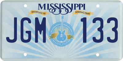 MS license plate JGM133