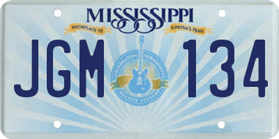 MS license plate JGM134