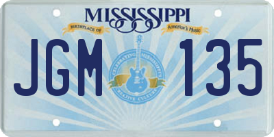 MS license plate JGM135