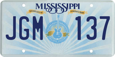 MS license plate JGM137