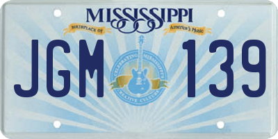 MS license plate JGM139