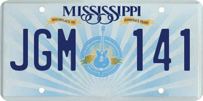 MS license plate JGM141