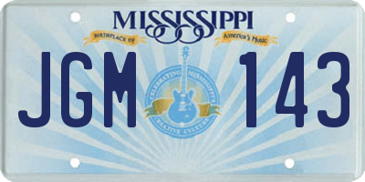 MS license plate JGM143