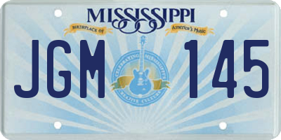 MS license plate JGM145