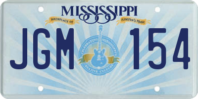 MS license plate JGM154