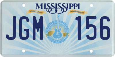 MS license plate JGM156