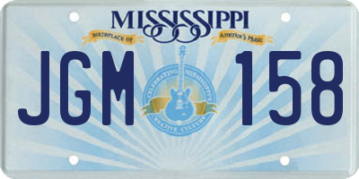 MS license plate JGM158