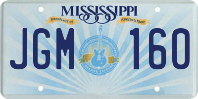 MS license plate JGM160