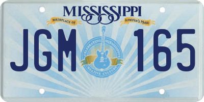 MS license plate JGM165