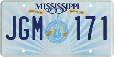 MS license plate JGM171