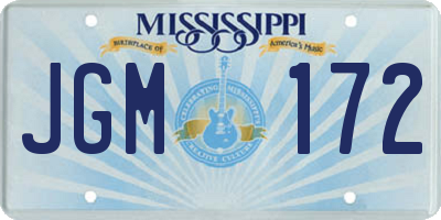 MS license plate JGM172