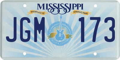 MS license plate JGM173