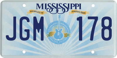 MS license plate JGM178