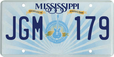 MS license plate JGM179