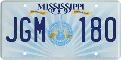 MS license plate JGM180