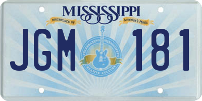MS license plate JGM181
