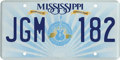 MS license plate JGM182