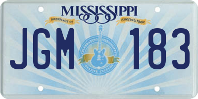 MS license plate JGM183