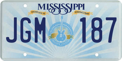 MS license plate JGM187