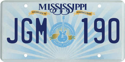 MS license plate JGM190