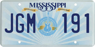 MS license plate JGM191