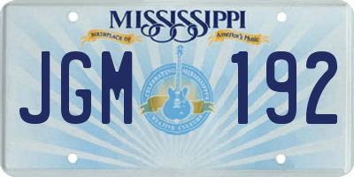 MS license plate JGM192