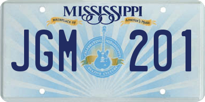 MS license plate JGM201