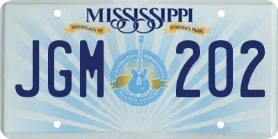 MS license plate JGM202
