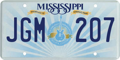 MS license plate JGM207