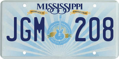 MS license plate JGM208