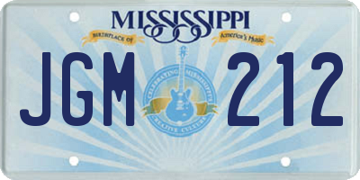 MS license plate JGM212