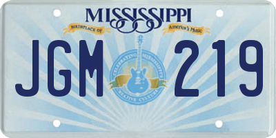 MS license plate JGM219