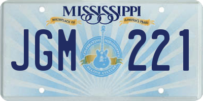 MS license plate JGM221