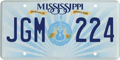 MS license plate JGM224