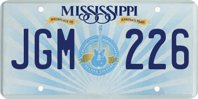 MS license plate JGM226