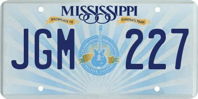 MS license plate JGM227