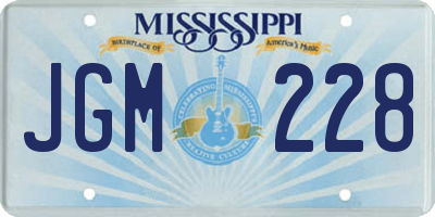 MS license plate JGM228