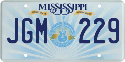 MS license plate JGM229