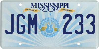 MS license plate JGM233