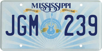 MS license plate JGM239
