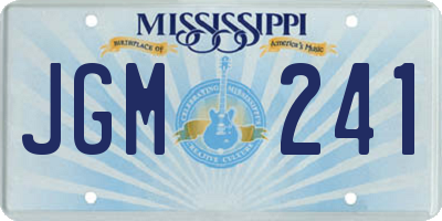MS license plate JGM241