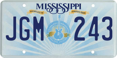 MS license plate JGM243