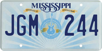MS license plate JGM244