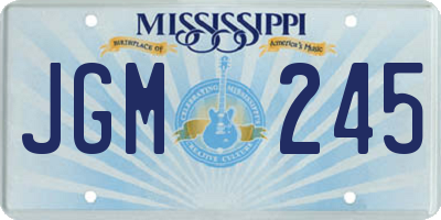 MS license plate JGM245