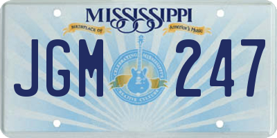 MS license plate JGM247